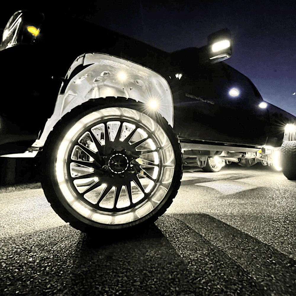 Wheel rings + 12 Rock Lights